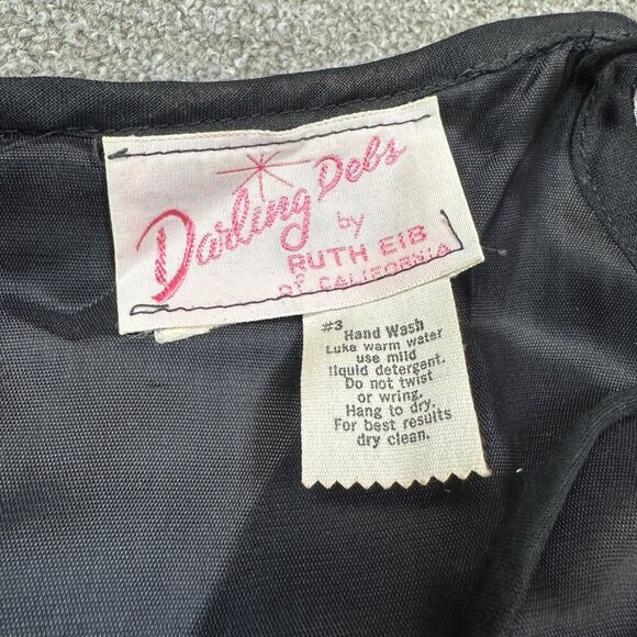 Vintage Darling Debs 60s 70s Polka Dot Off Shoulder Ruffle Maxi Dress X-Small - Picture 7 of 8